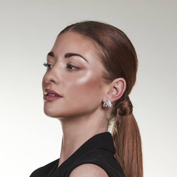 Corinne Crystal Small Earring - Silver