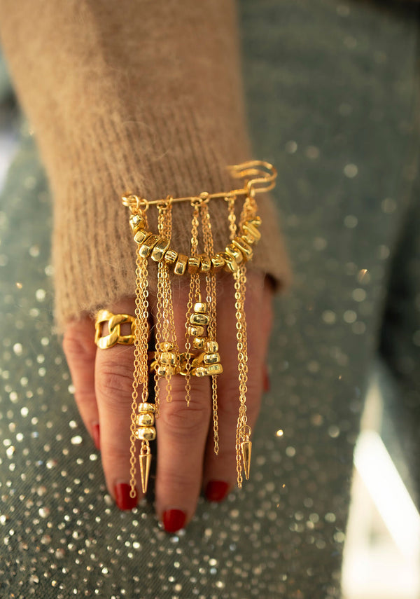 Brosch Chain Pin - Gold