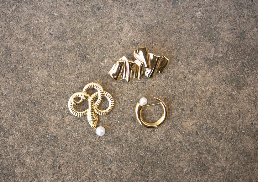 Pearl Brooch - Gold