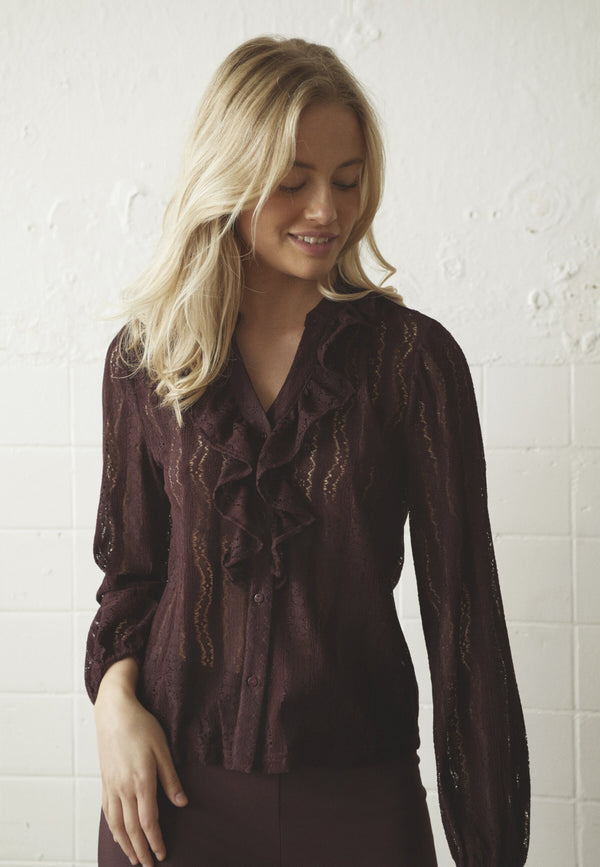 Eina Shirt - Dark Bordeaux